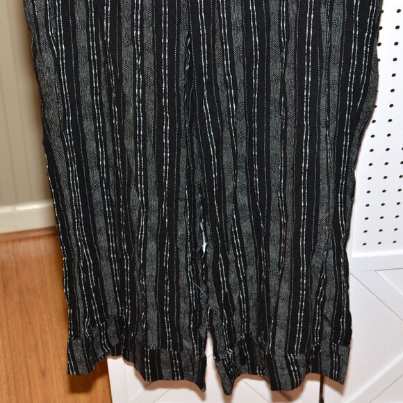 NWT XL (16-18) Time & Tru Women's Smocked Waist Linen Wide Leg Trouser Pants - Picture 3 of 11
